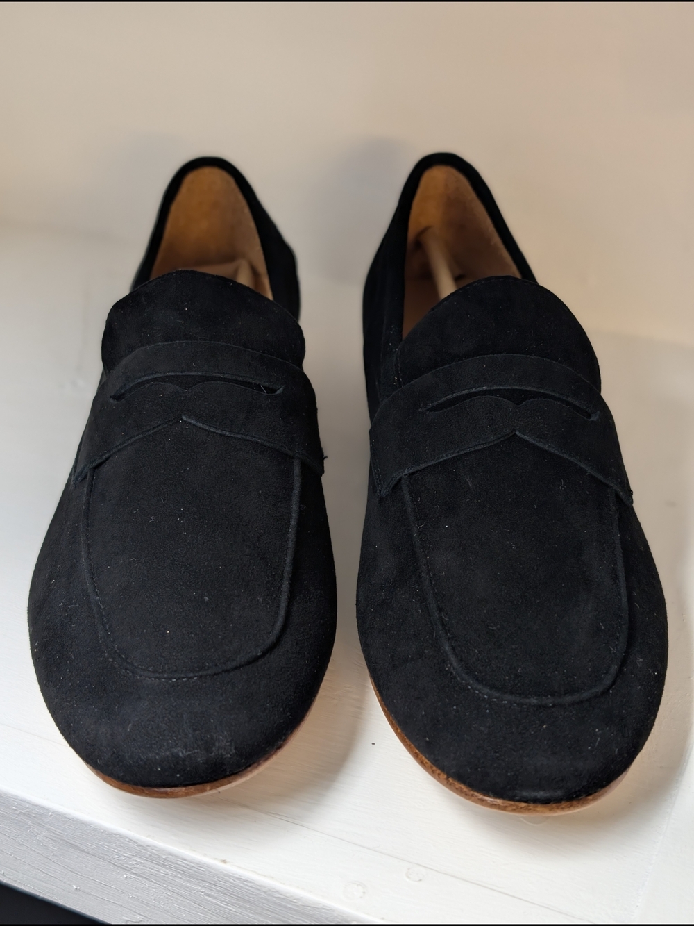 Quince Italian Suede Penny Loafer Black 7.5 NEW - Picture 4 of 6